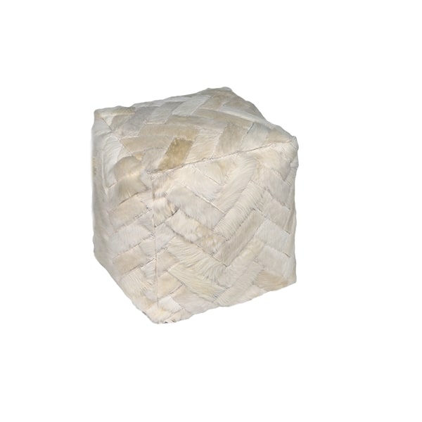 Puff de Cuero Vacuno Modelo Hexa/Ladrillo<span> - </span>LADRILLO BEIGE