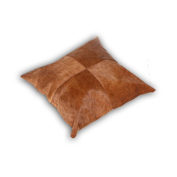 Almohadones de Cuero Vacuno Modelo Mosaico 50x50<span> - </span>MARRON