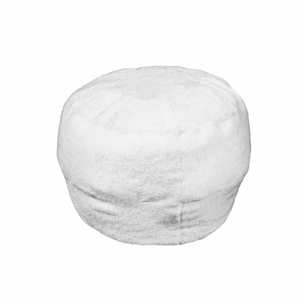 Puff Lanar Rasado Redondo<span> - </span>WHITE