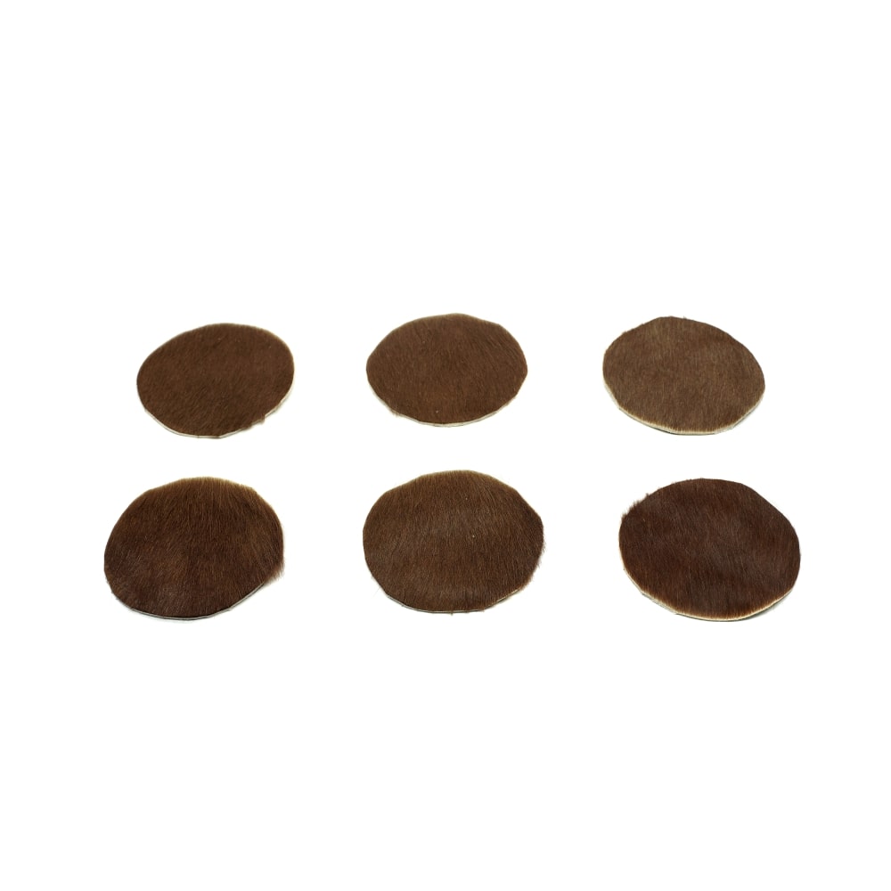 Posavasos Redondos De Cuero De Vaca<span> - </span>Marrón Redondo