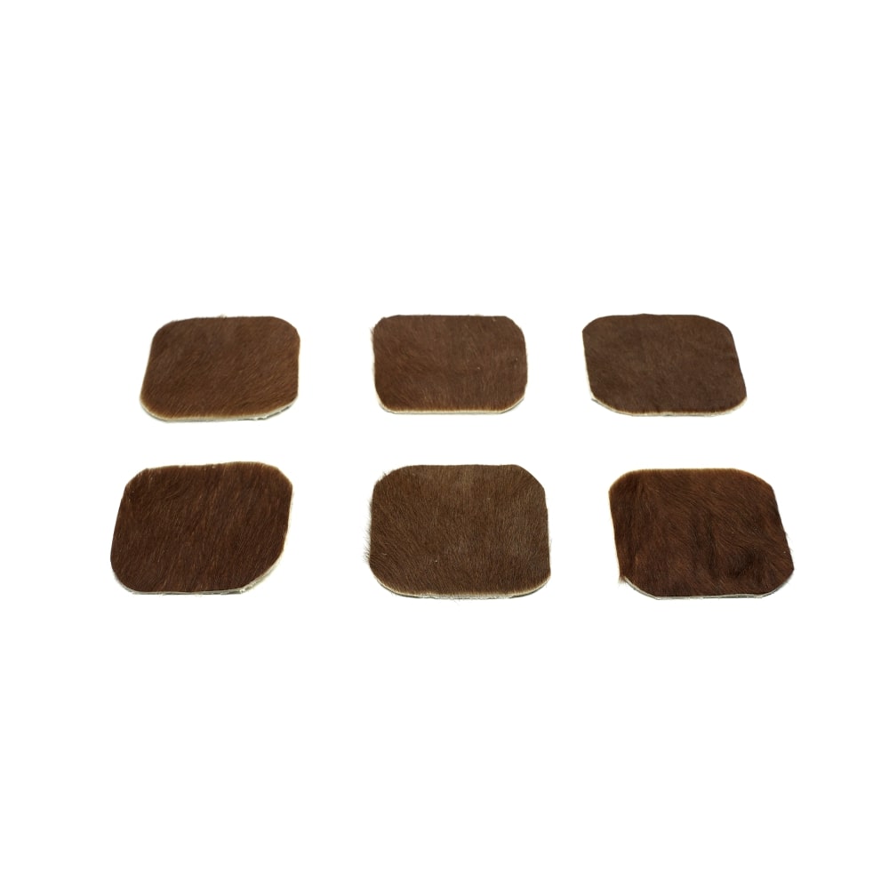 Posavasos Cuadrados De Cuero De Vaca<span> - </span>Marrón Cuadrado