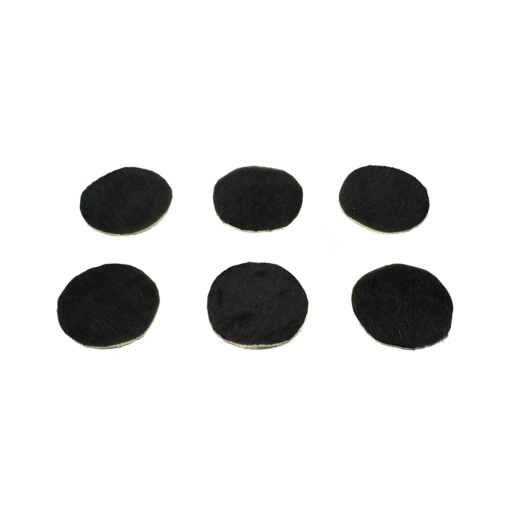 Posavasos Redondos De Cuero De Vaca<span> - </span>Negro Redondo