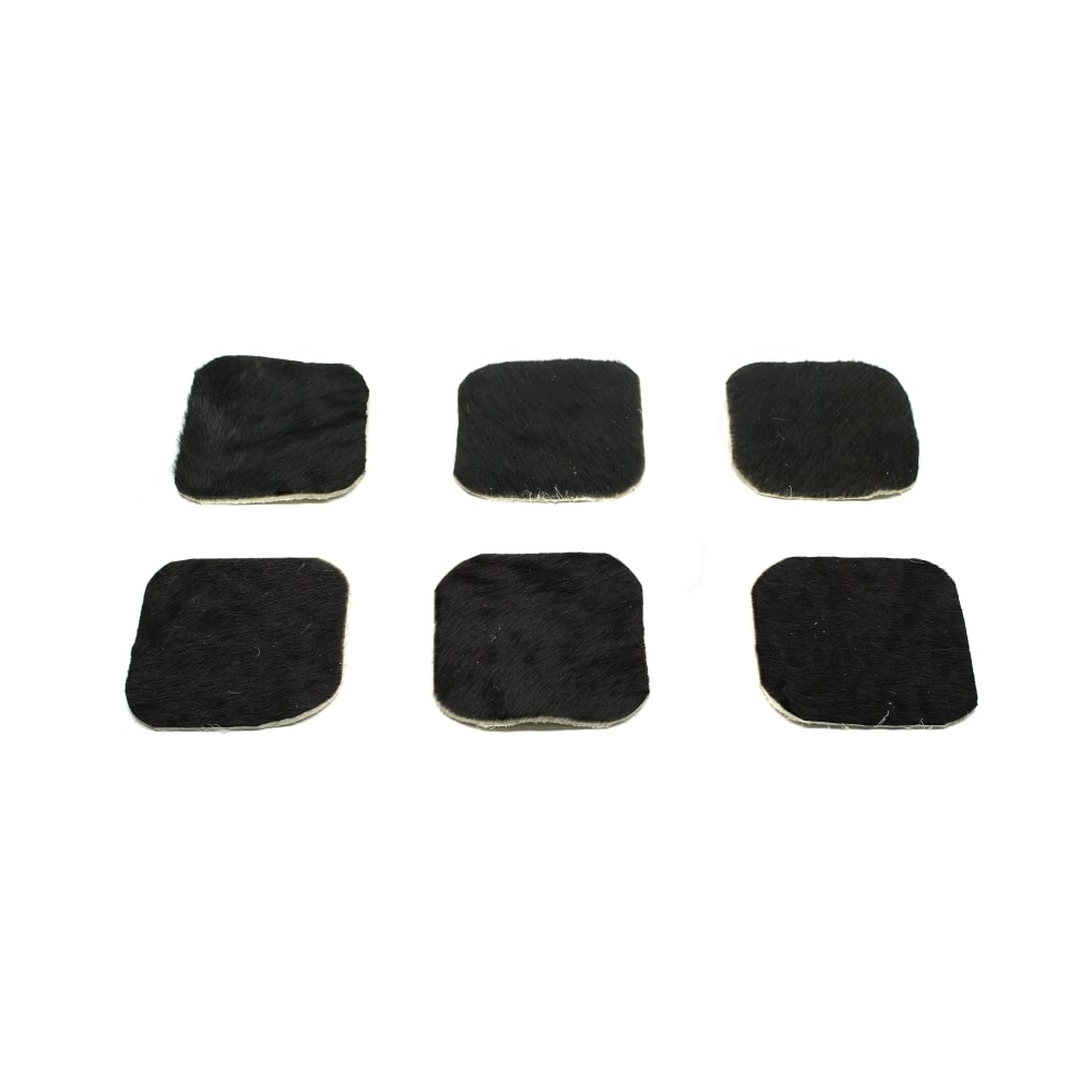 Posavasos Cuadrados De Cuero De Vaca<span> - </span>Negro Cuadrado