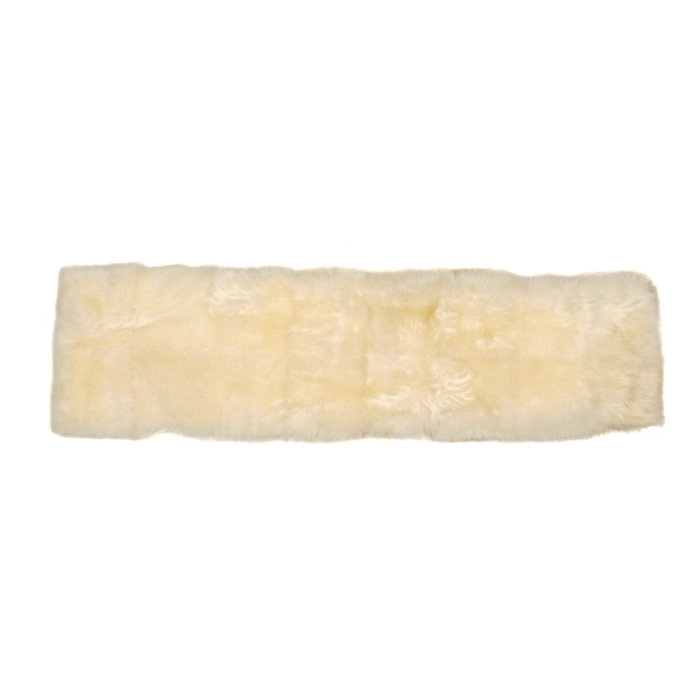 Manta Pie De Cama, Cuero Lanar Punta Natural<span> - </span>WHITE