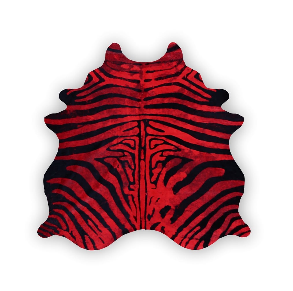 Cueros Vacunos Estampado Cebra Vintage Teñido<span> - </span>VINTAGE ROJO 32N