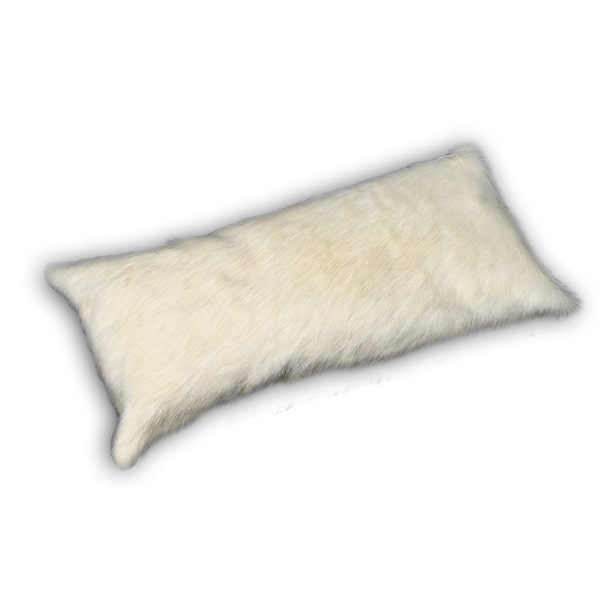 Almohadones de Cuero Vacuno 30x60 cm Modelo Pampa<span> - </span>BLANCO PAÑO ENTERO