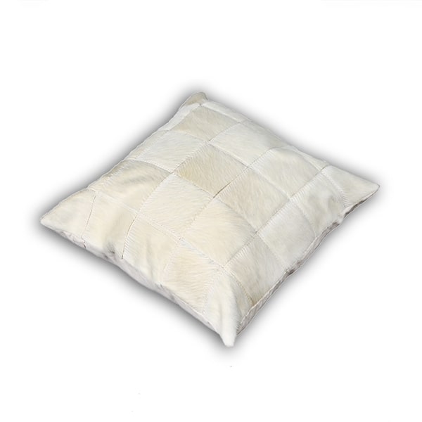 Almohadones de Cuero Vacuno Modelo Pampa 50x50<span> - </span>BLANCO10X10