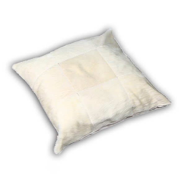 Almohadones de Cuero Vacuno Modelo Pampa 50x50<span> - </span>BLANCO20X20
