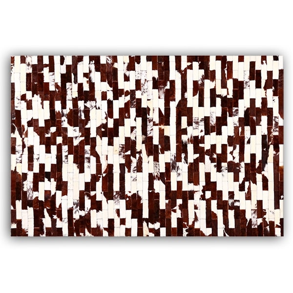 Alfombra Cuero Vacuno Modelo Ladrillos<span> - </span>LADRILLO MARRON Y BLANCO