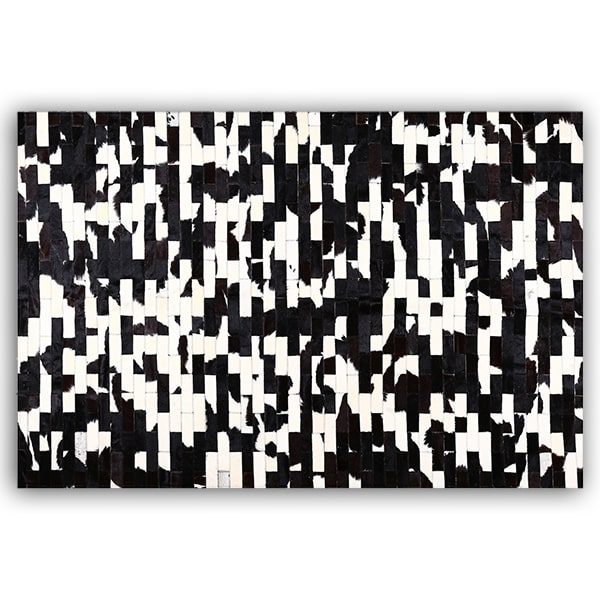 Alfombra Cuero Vacuno Modelo Ladrillos<span> - </span>LADRILLO NEGRO Y BLANCO