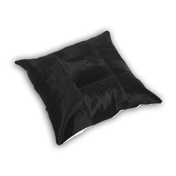 Almohadones de Cuero Vacuno Modelo Pampa 50x50<span> - </span>NEGRO20X20