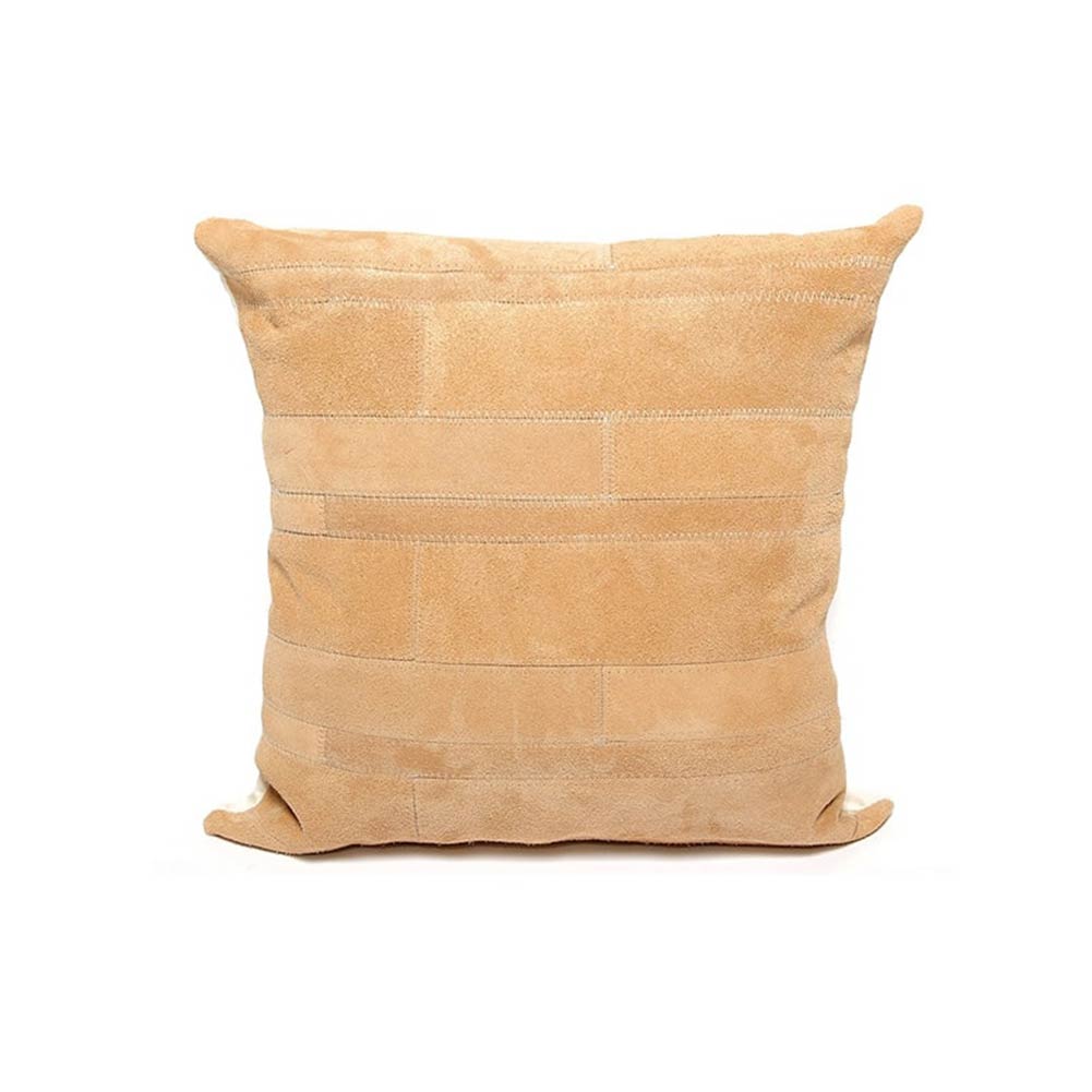 Almohadones de Cuero Vacuno Gamuza 50x50<span> - </span>INDIA BEIGE