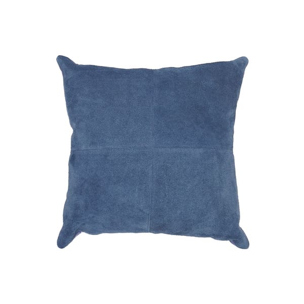 Almohadones de Cuero Vacuno Gamuza 50x50<span> - </span>MOSAICO AZUL