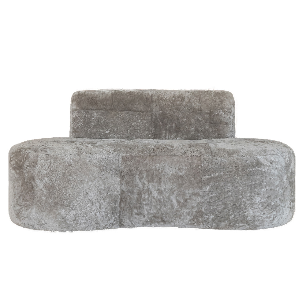Sillón Doble Lanar Rasado<span> - </span>Gris Q09 Rasado