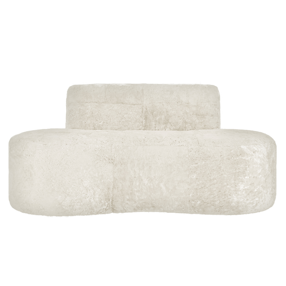 Sillón Doble Lanar Rasado<span> - </span>WHITE