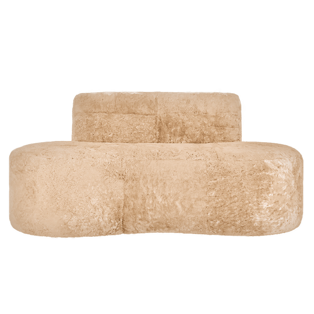 Sillón Doble Lanar Rasado<span> - </span>Beige N55 Rasado