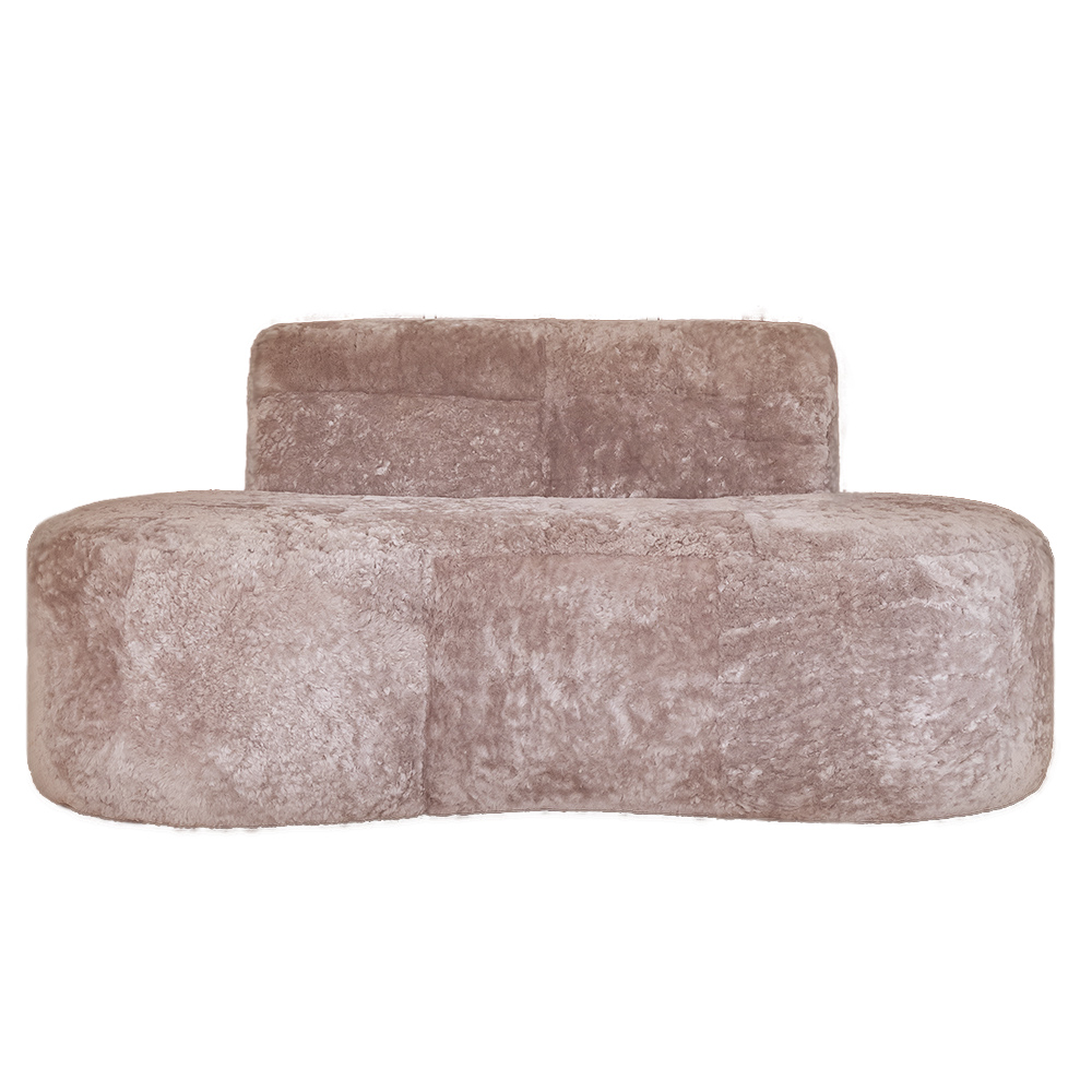 Sillón Doble Lanar Rasado<span> - </span>Taupe P98 Rasado