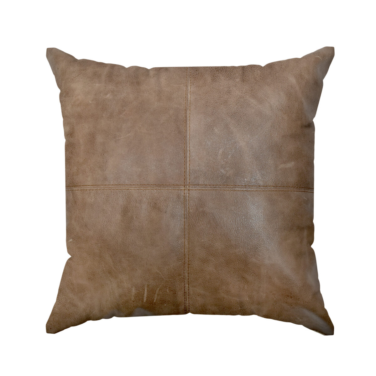 Almohadones de Cuero Vacuno Mosaico Doble Aguja 50×50<span> - </span>EAMD50-CV14