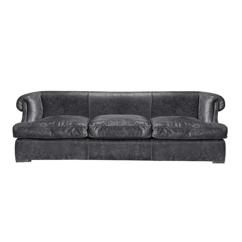 Sillón Federico Cuero Vacuno<span> - </span>CRASH Negro