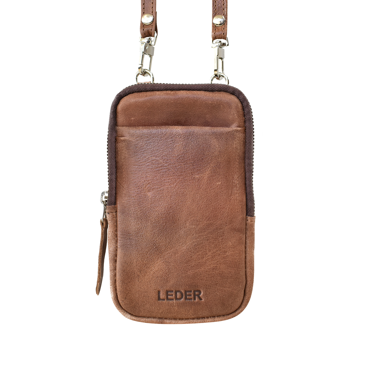 Bandolera Porta Celular de Cuero Vacuno<span> - </span>MINIB-CV15