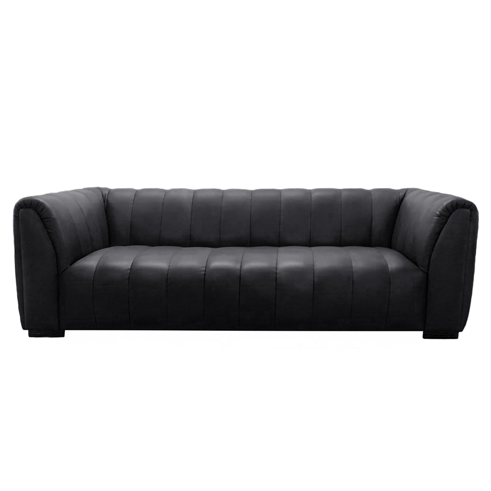 Sillón Canelón Cuero Vacuno<span> - </span>LEDER Negro