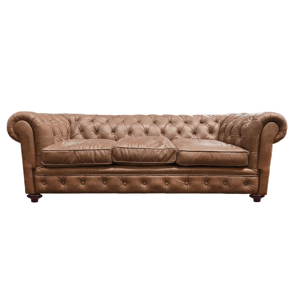 Sillón Chesterfield Cuero Vacuno<span> - </span>CRASH Marrón