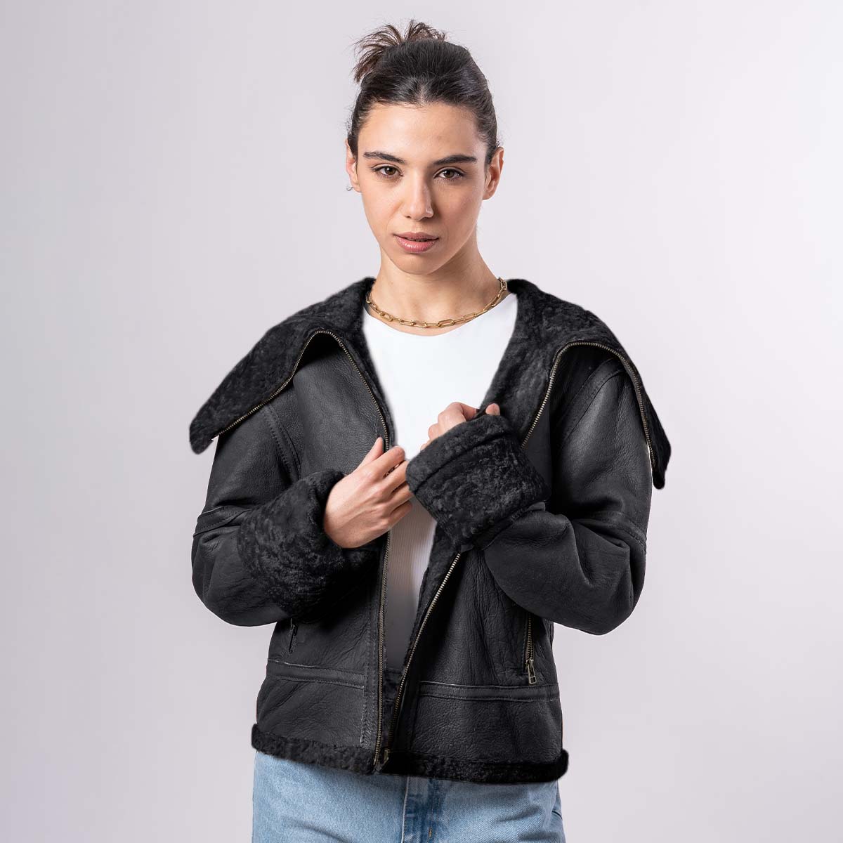 Campera Olivia Cuero de Oveja<span> - </span>COLIVIA-K52