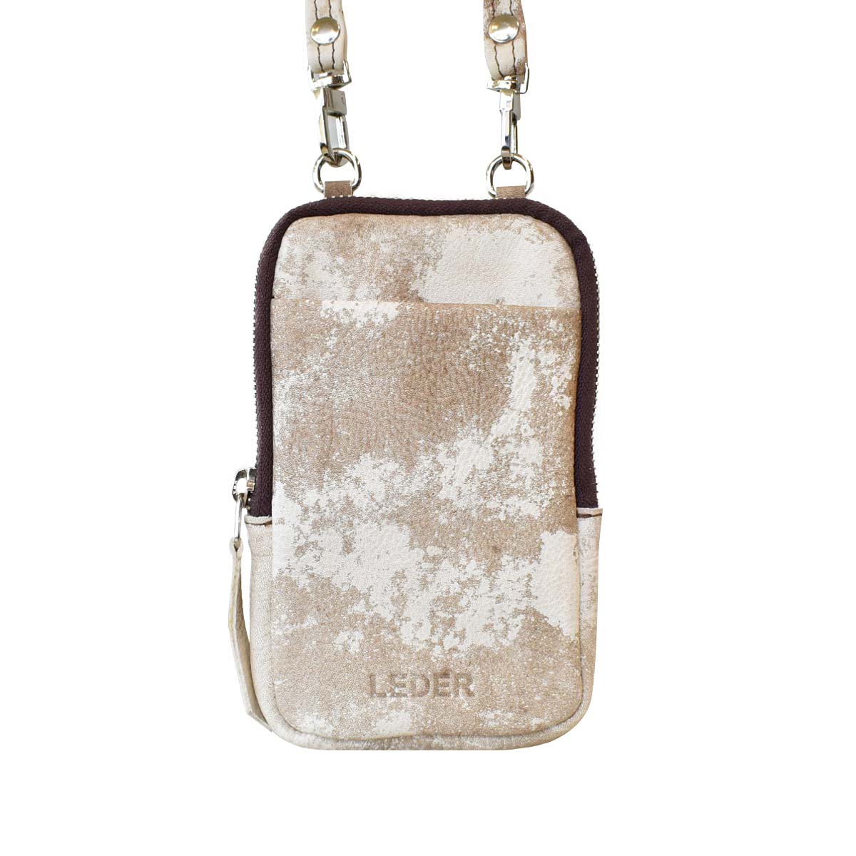 Bandolera Porta Celular de Cuero Vacuno<span> - </span>MINIB-VD