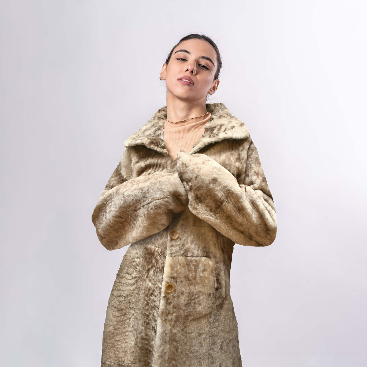 Tapado Victoria Curly Cuero de Oveja<span> - </span>VICTORIACD11