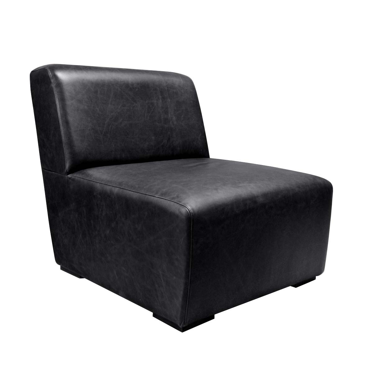 Sillón Poltrona Cuero Vacuno<span> - </span>CRASH Negro